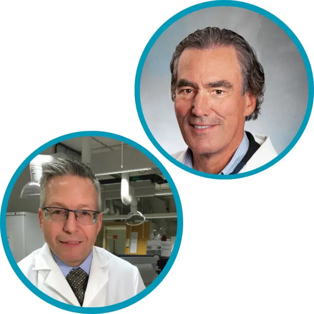 This image features Jonas Bergquist and David Systrom’s portraits within circular frames, each bordered by a blue outline.